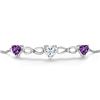 Image 2 : Plated Rhodium 1.64ctw Moissanite and Amethyst Bracelet