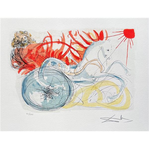 Salvador Dali ELIJAH & THE CHARIOT Facsimile Signed Numbered Giclee