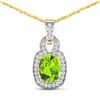 Image 1 : 14KT Yellow Gold 2ctw Peridot and Diamond Pendant