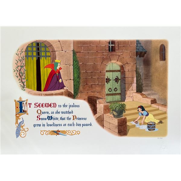 Disney SNOW WHITE AND THE JEALOUS QUEEN Limited Edition Lithograph
