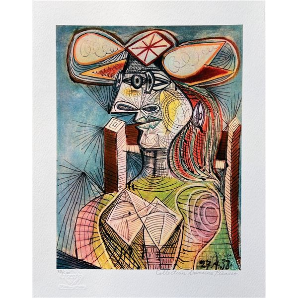 Pablo Picasso SEATED WOMAN ON WOOD CHAIR Estate Signed Limited Edition Giclee