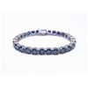 Image 1 : Plated 18KT White Gold 27ctw Russian Color Change Simulated Alexandrite Bracelet