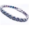 Image 6 : Plated 18KT White Gold 27ctw Russian Color Change Simulated Alexandrite Bracelet