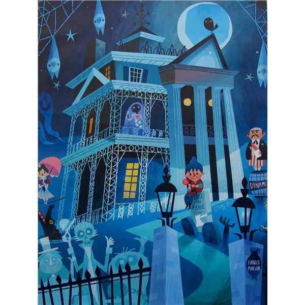 DISNEY HAUNTED MANSION RIDE Art Giclee on Canvas by Joey Chou