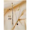 Image 2 : 18 K Gold Plate Lab Simulated Amethyst and Diamond Set