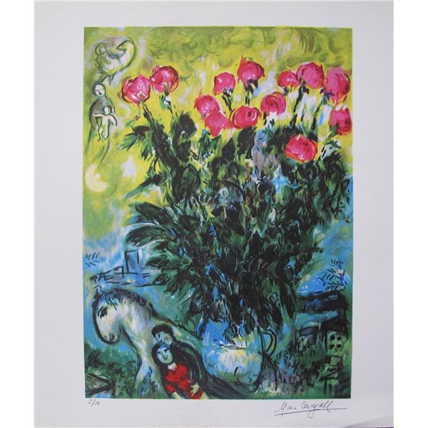 Marc Chagall LES ROSES Limited Edition Facsimile Signed Giclee
