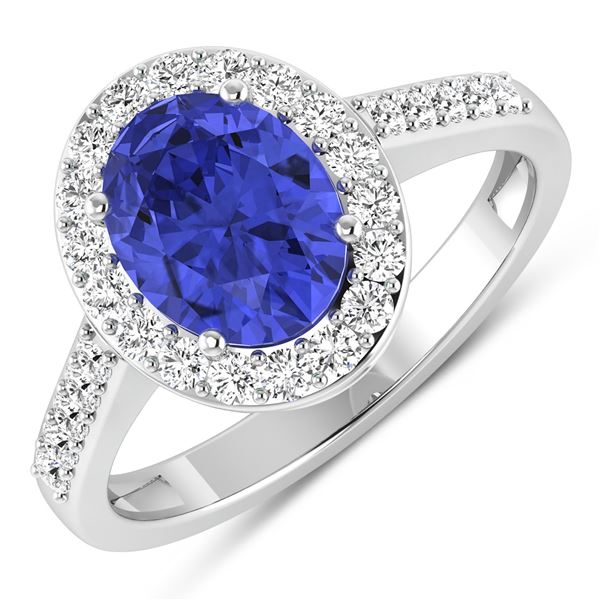14KT White Gold 1.41ctw Tanzanite and Diamond Ring