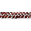 Image 2 : Plated 18KT White Gold 18.40ctw Garnet Bracelet