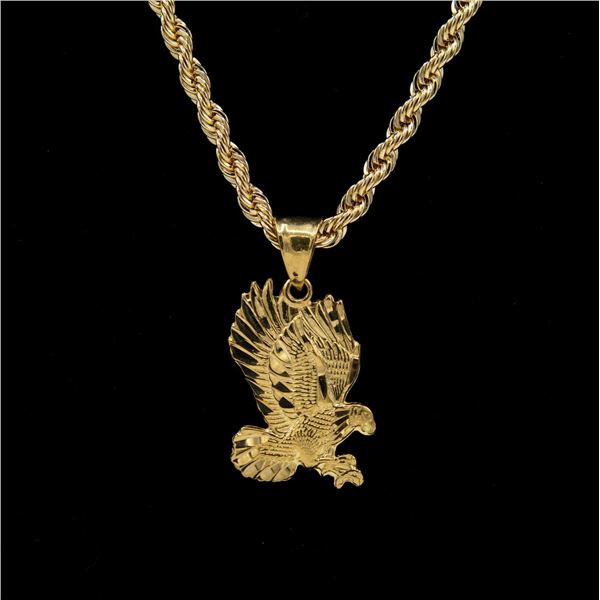 18KT Gold Plated Eagle Pendant And Chain Necklace