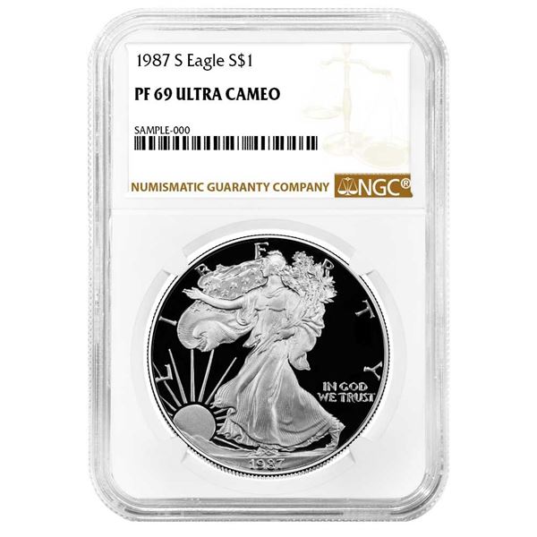 1987-S $1 Proof American Silver Eagle NGC PF69UC