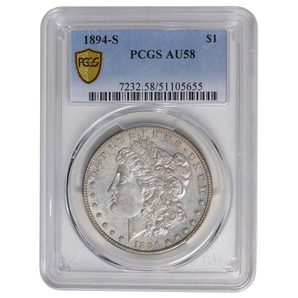 1894-S $1 Morgan Silver Dollar PCGS AU58