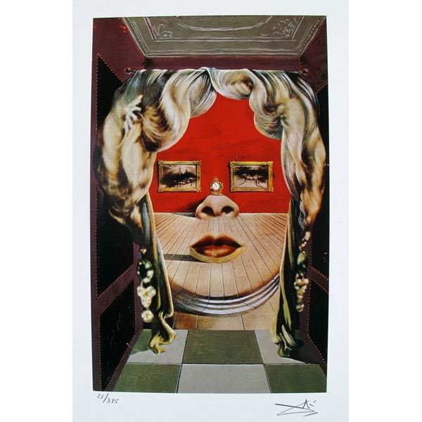 Salvador Dali MAE WEST’S FACE Facsimile Signed & Numbered Giclee