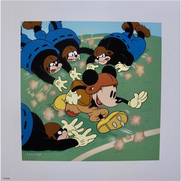 Walt Disney MICKEY MOUSE How to Play Football Animation Art Limited Edition Giclee