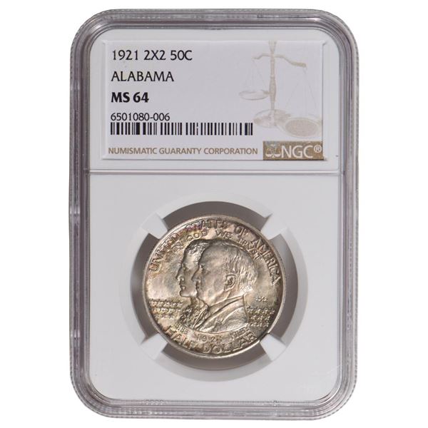 1921 Alabama 2x2 Commemorative Half Dollar NGC MS64