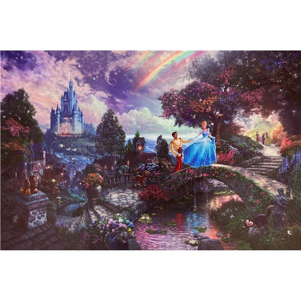 THOMAS KINKADE Cinderella and the Prince Giclee on Canvas