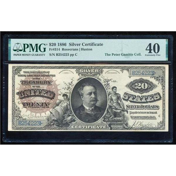 1886 $20 Silver Certificate PMG 40
