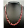 Image 2 : 18KT White Gold Plated 69ctw Simulated Padpaparacha Sapphire Necklace