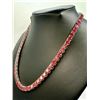Image 3 : 18KT White Gold Plated 69ctw Simulated Padpaparacha Sapphire Necklace