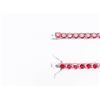 Image 9 : 18KT White Gold Plated 69ctw Simulated Padpaparacha Sapphire Necklace