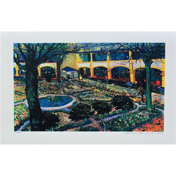 Vincent Van Gogh COURTYARD HOSPITAL AT ARLES Estate Signed Limited Edition Giclee