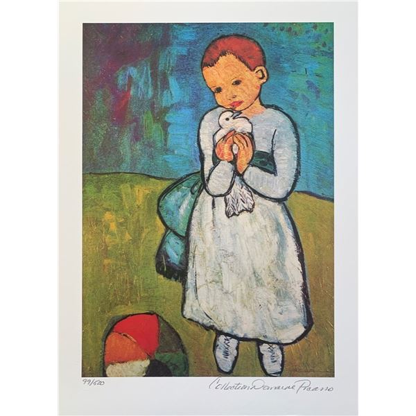 Pablo Picasso CHILD WITH DOVE Estate Signed Limited Edition Giclee