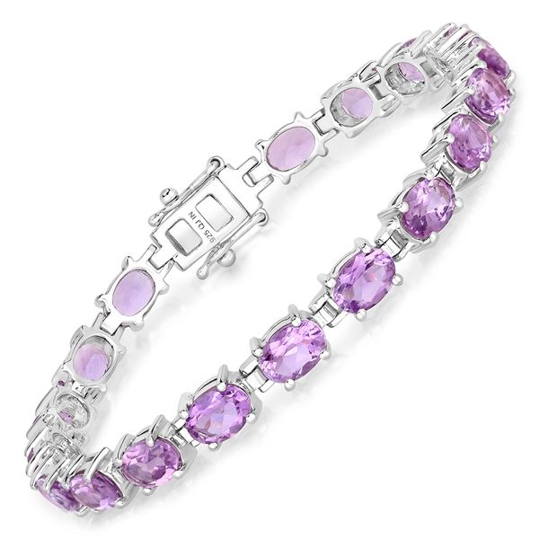 Plated Rhodium 14.40ctw Amethyst Bracelet