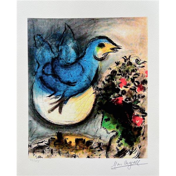 Marc Chagall BLUE BIRD Limited Edition Facsimile Signed Giclee