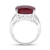 Image 2 : Sterling Silver 14.47ct Dyed Ruby and White Topaz Ring