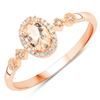 Image 1 : 10KT Rose Gold 0.48ctw Morganite and White Diamond Ring
