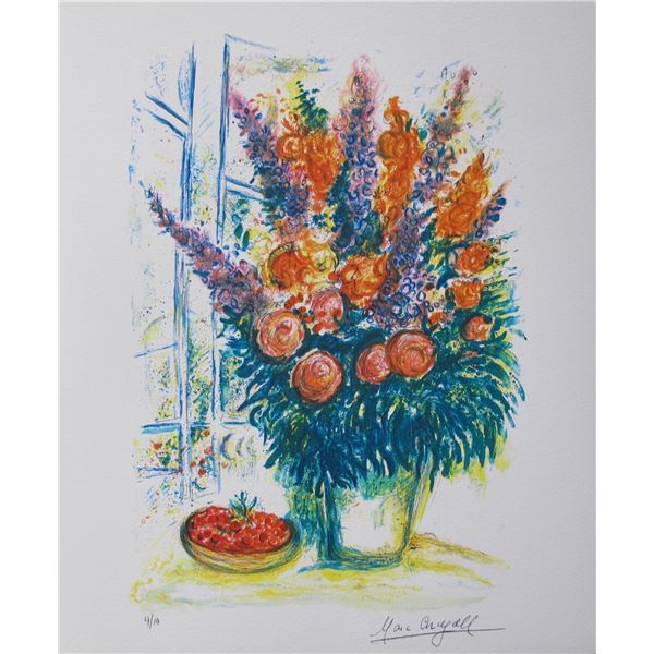 Marc Chagall BOUQUET WITH BOWL OF CHERRIES Limited Edition Facsimile Signed Giclee