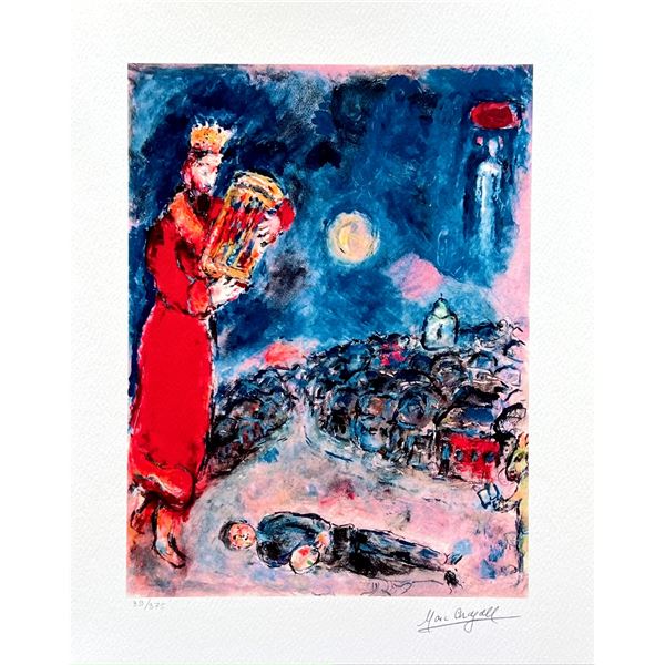 Marc Chagall KING DAVID WITH ARTIST Limited Edition Facsimile Signed Giclee