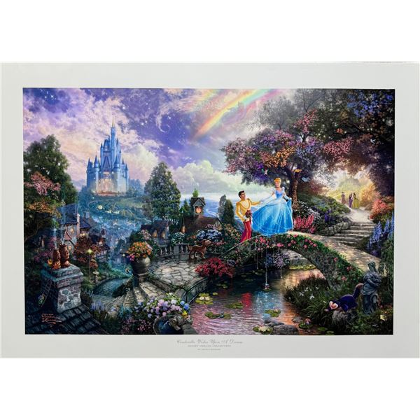 Thomas Kinkade CINDERELLA WISHES Hand Signed Limited Edition Lithograph
