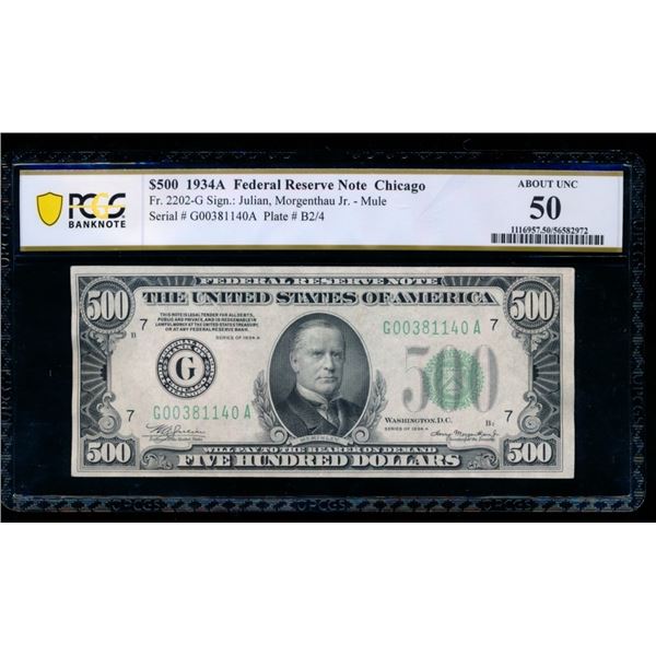 1934A $500 Chicago FRN PCGS 50
