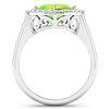 Image 4 : 14KT White Gold 2.02ctw Peridot and Diamond Ring