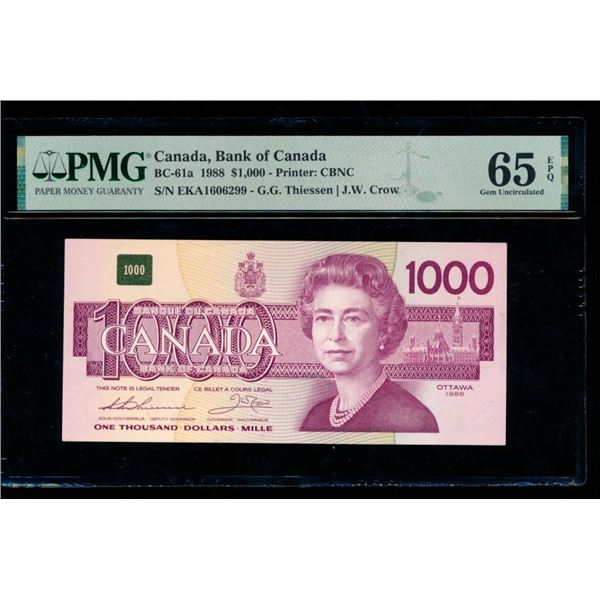1988 $1000 Bank of Canada Note PMG 65EPQ