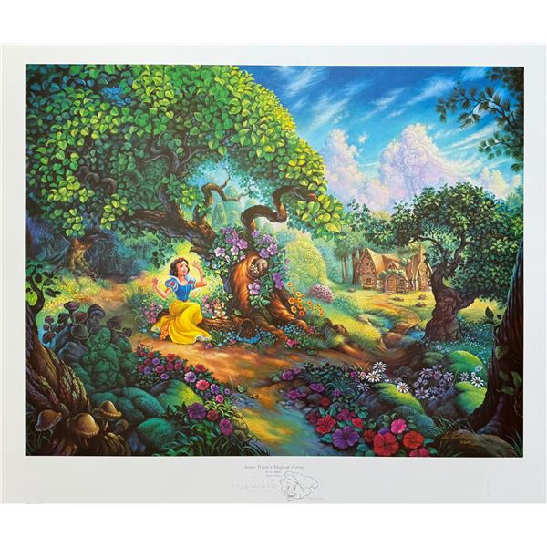 Tom duBois SNOW WHITE MAGICAL FOREST Hand Signed Limited Edition Lithograph