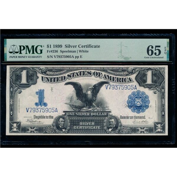 1899 $1 Black Eagle Silver Certificate PMG 65EPQ