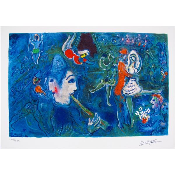 Marc Chagall CIRCUS CLOWN & DANCER Facsimile Signed Limited Edition Giclee