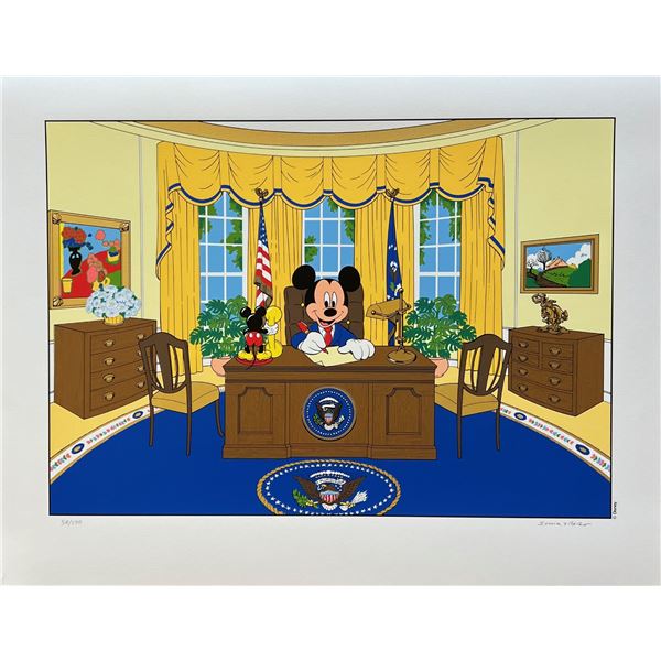 Disney MICKEY MOUSE FOR PRESIDENT Limited Edition Serigraph Art Oval Office