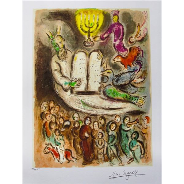 Marc Chagall MOSES AND THE TABLETS Limited Edition Facsimile Signed Giclee