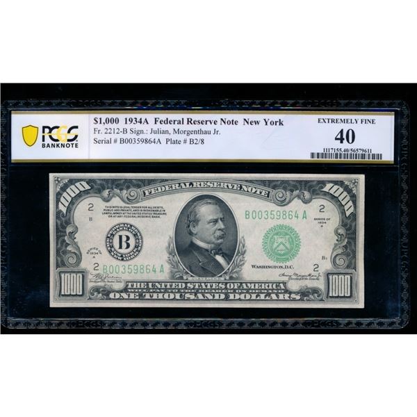 1934A $1000 New York FRN PCGS 40