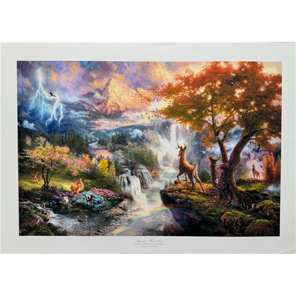 Thomas Kinkade BAMBI FIRST YEAR Hand Signed Limited Edition Lithograph