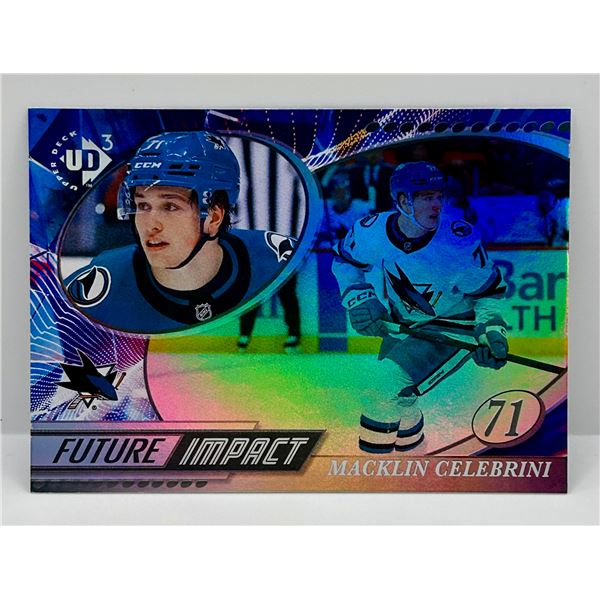 2025 UD Future Impact - Macklin Celebrini RC