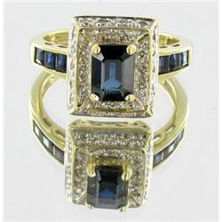 2.3ct Ceylon Blue Sapphire & Diamond 10k Gold Ladies Ring (JEW-045)