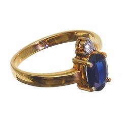 1.35ct Ladies Top Blue Sapphire Diamond 18k Ring (JEW-236)