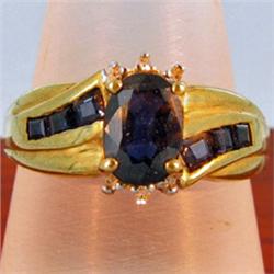 2ct Sapphire & Diamond Ladies 10k Gold Ring (JEW-1423)