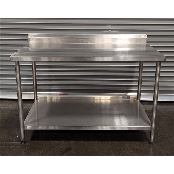 54" x 30" Stainless Steel Work Table with Backsplash | AL8/R7FL