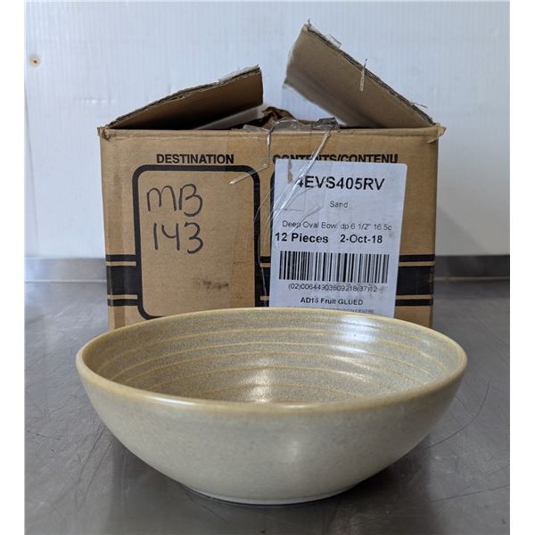 6-1/2" Sand Deep Oval Bowls, 4EVS405RV - Lot of 12 (1 Case) | FtMC1/PC12