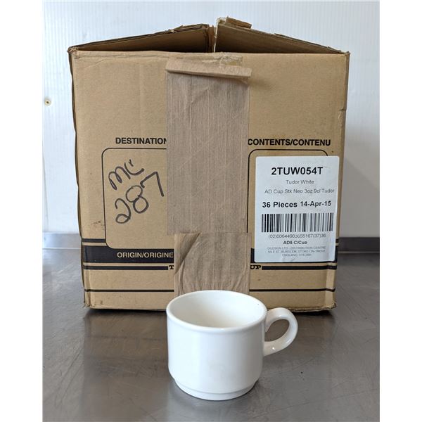3oz Tudor White Stacking Cups, Dudson 2TUW054T - Lot of 25 | FtMC1/P8