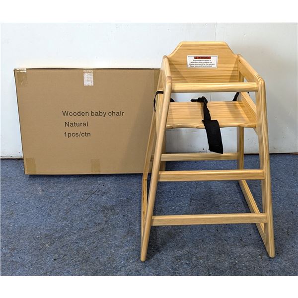 Natural Color Wooden High Chair, Omcan 80610 | R3-2